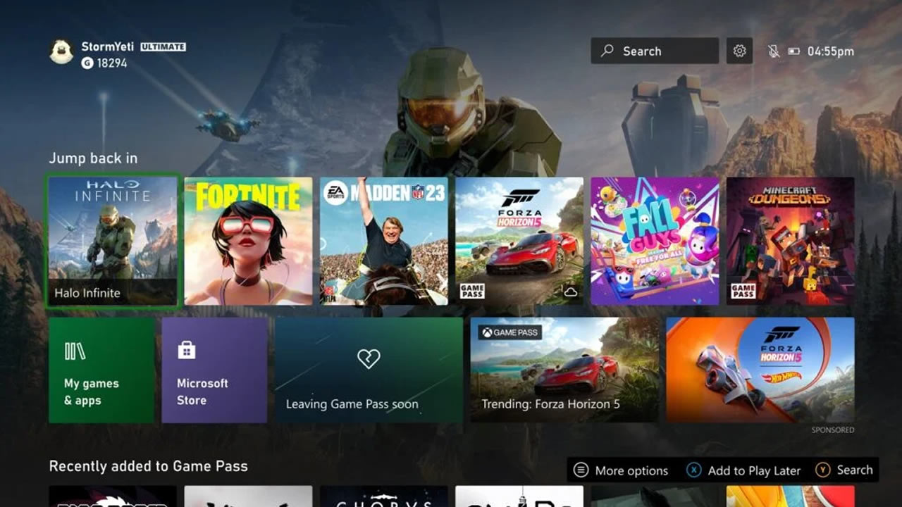 xbox menu